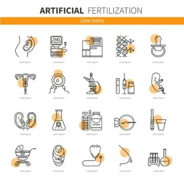 Obstetrics flat icons Stock Illustration