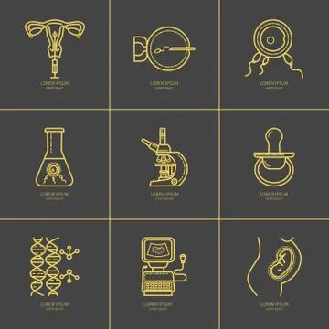 Obstetrics icon set Stock Illustration