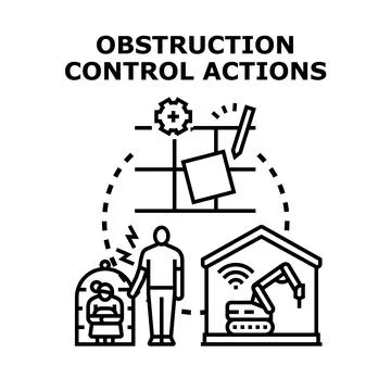 Obstruction control actions for problem solving Stock Illustration