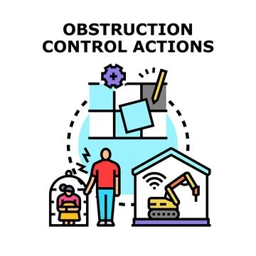 Obstruction control actions for problem solving Ilustração Stock