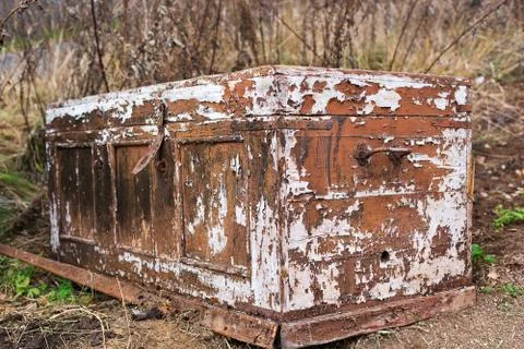 Obtained old coffer Stock Photos