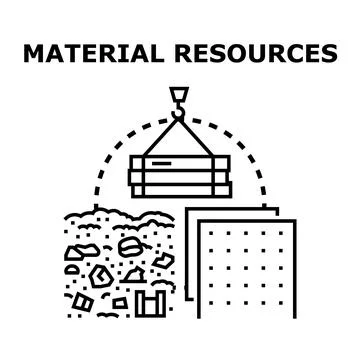 Obtaining and processing material resources concept illustration Illustrazione stock