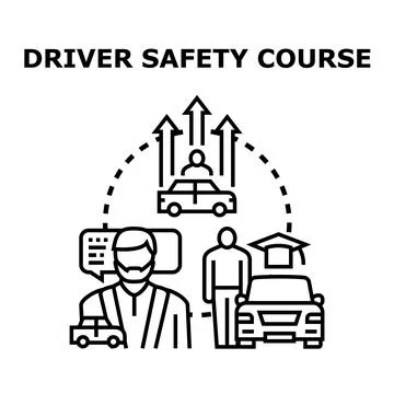 Obtaining driver safety course license and skill development Stock Illustration
