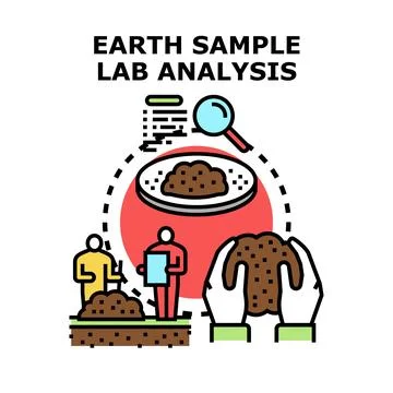 Obtaining earth sample for soil lab analysis Stock Illustration