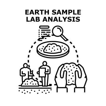 Obtaining earth sample for soil lab analysis Stock Illustration
