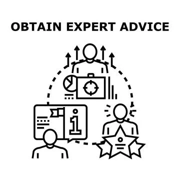 Obtaining expert advice for business development strategy Stock Illustration