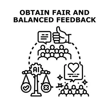 Obtaining fair and balanced feedback with ai evaluation Stock Illustration