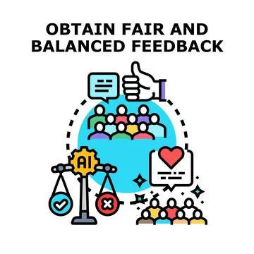 Obtaining fair and balanced feedback with ai evaluation Stock Illustration
