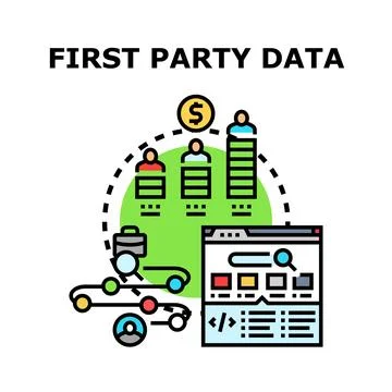 Obtaining first party data for customer analysis Stock Illustration