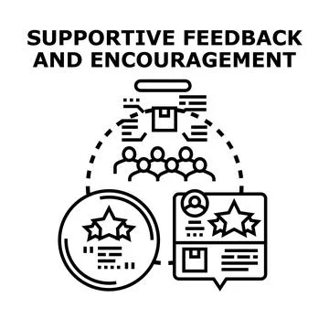 Obtaining helpful feedback and encouraging effective collaboration Stock Illustration