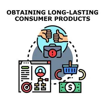 Obtaining long lasting consumer products concept Illustrazione stock
