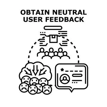 Obtaining neutral user feedback concept vector illustration イラスト素材