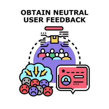 Obtaining neutral user feedback concept vector illustration Stock Illustration