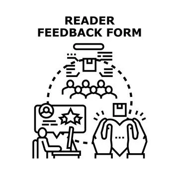Obtaining reader feedback and customer service evaluation form Stock Illustration