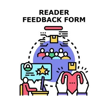 Obtaining reader feedback and customer service evaluation form Stock Illustration