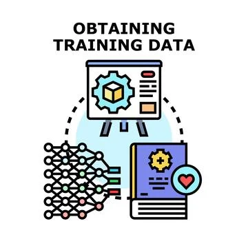 Obtaining training data for machine learning development Stock Illustration