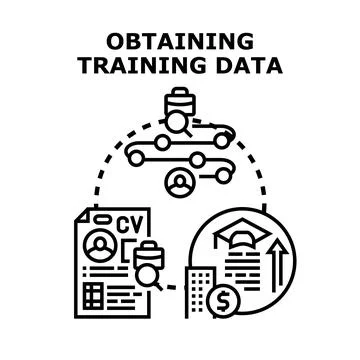 Obtaining training data for machine learning algorithms Stock Illustration