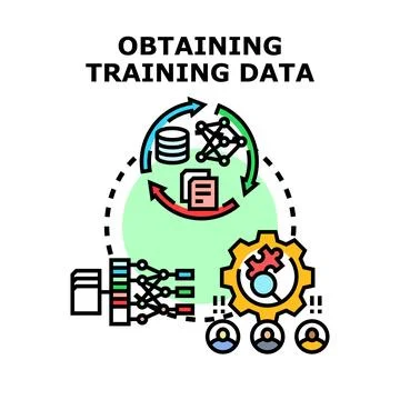 Obtaining training data for machine learning process Stock Illustration