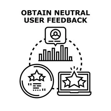 Obtaining unbiased user feedback through customer evaluation process Stock Illustration
