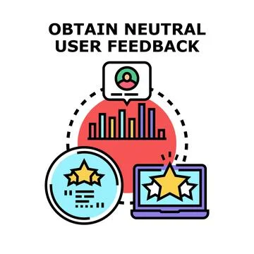 Obtaining unbiased user feedback through customer evaluation process Stock Illustration