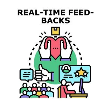 Obtaining valuable real time customer feedbacks and satisfaction Stock Illustration