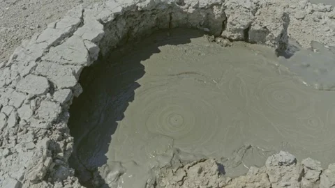 Obustan Mud Volcano from Above – Calm 4K Close-Up Shot Видео 321706724