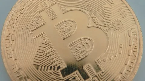 The obverse of a bitcoin coin. Future of virtual concept. World currency. Stock Footage 151112260