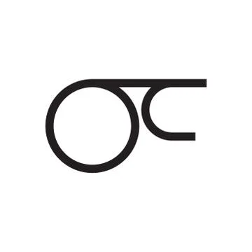 Oc initial letter vector logo icon Stock Illustration
