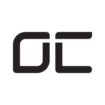 Oc initial letter vector logo icon Stock Illustration