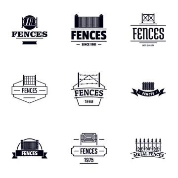 Occlude logo set, simple style 스톡 일러스트