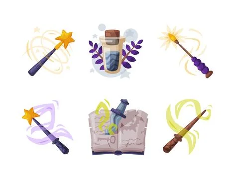 Occult Magic Objects for Mystic Rituals and Witchcraft Vector Set イラスト素材