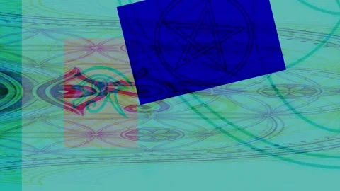 Occult Pentagram Ward Against Evil - Protective Magic Circle Symbols Ritual 库存影片 342194985