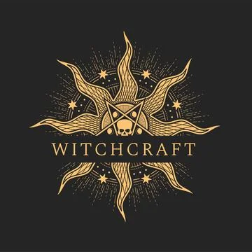 Occult witchcraft and satanic evil magic icon Stock Illustration