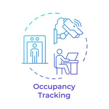 Occupancy tracking gradient outline concept icon Stock Illustration