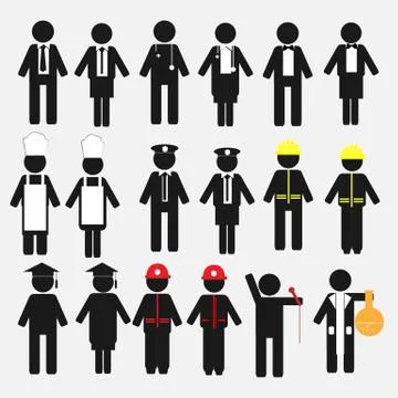 Occupation Icon Set Stock Illustration
