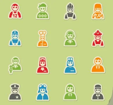 Occupation icon set Stock Illustration