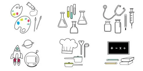 Occupation icons Stock Illustration