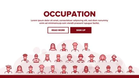 Occupation Landing Header Vector Stock-Illustration