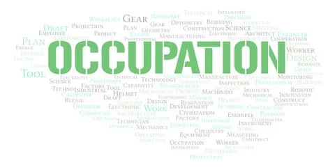 Occupation typography word cloud create with the text only Stock Illustration