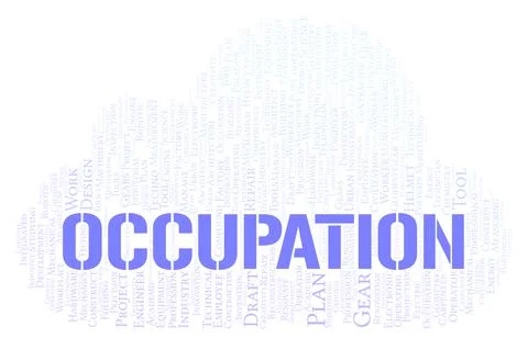 Occupation typography word cloud create with the text only Stock Illustration