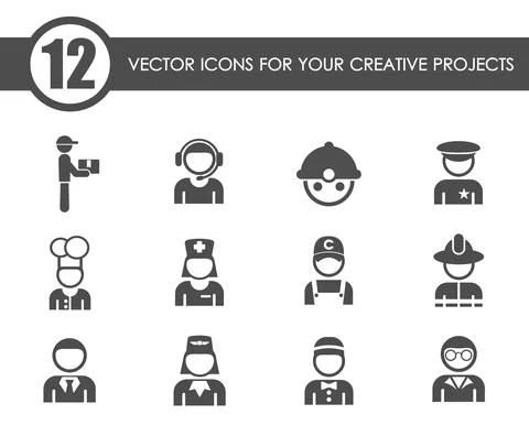Occupation vector icons Illustrazione stock