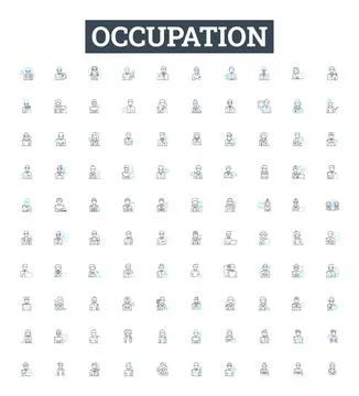 Occupation vector line icons set. Job, Work, Task, Profession, Post, Vocation イラスト素材