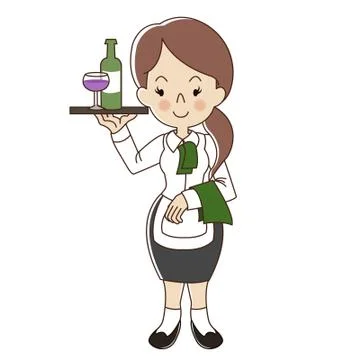 Occupation waitress. Stock Illustration