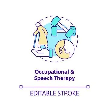 Occupational and speech therapy concept icon Stock Illustration