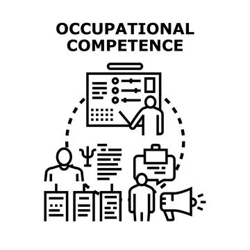 Occupational competence development with training and skill learning Stock Illustration