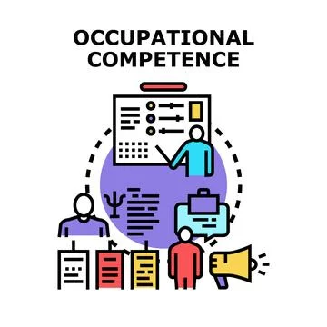 Occupational competence development with training and skill learning Stock Illustration