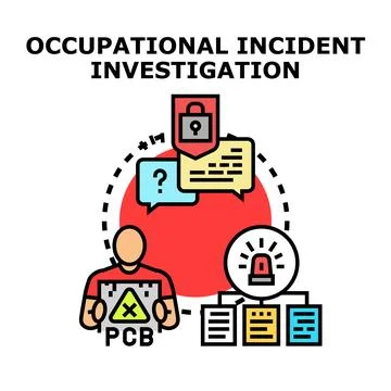 Occupational incident investigation identifying causes and ensuring safety 스톡 일러스트