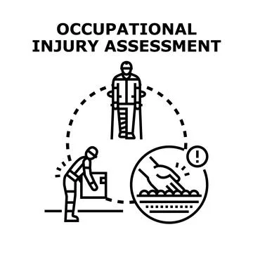 Occupational injury assessment program for workplace safety and health 스톡 일러스트