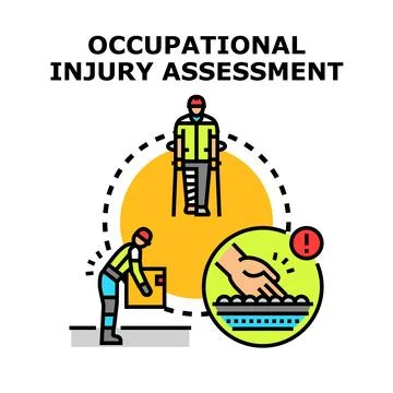 Occupational injury assessment program for workplace safety and health Illustrazione stock