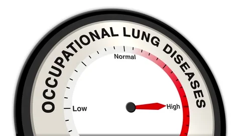Occupational Lung Diseases Text or Word Level Low Normal High - Barometer Stock Footage 308620321